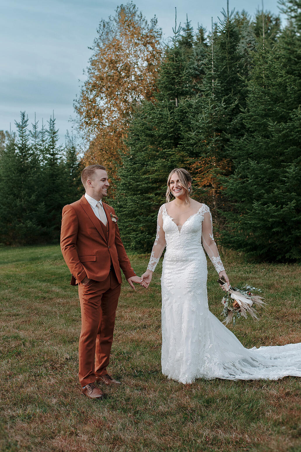 Bride and Groom portrait in nature.